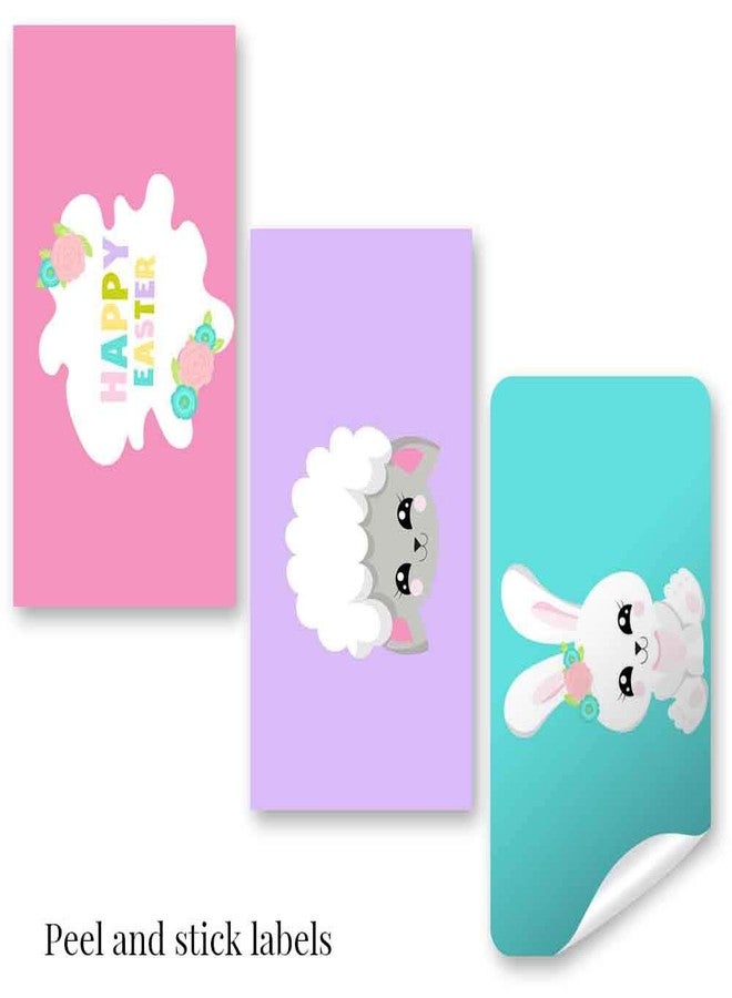 Amanda Creation Cute And Cuddly Bunny Easter Themed Mini Chocolate Candy Bar Sticker Wrappers for Kids 45 1.4" x 2.6" Wrap Around Labels by AmandaCreation, Great for Party Favors - Image 3